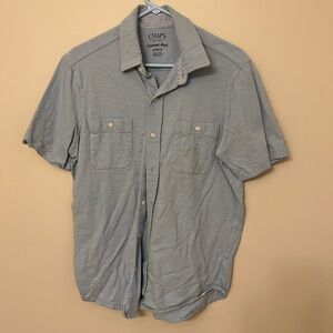 Chaps Men's Light Gray Casual Button Down Shirt